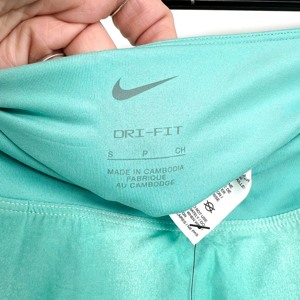 NIKE Women's Dri-Fit Pleated Tennis Skirt Small Glacier Blue Print Skort NWT