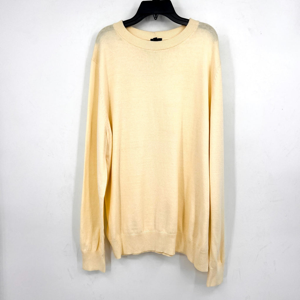 JEFF CLOTHING Mens Lightweight Crew Neck Sweater XXL Yellow Cotton Blend NWT