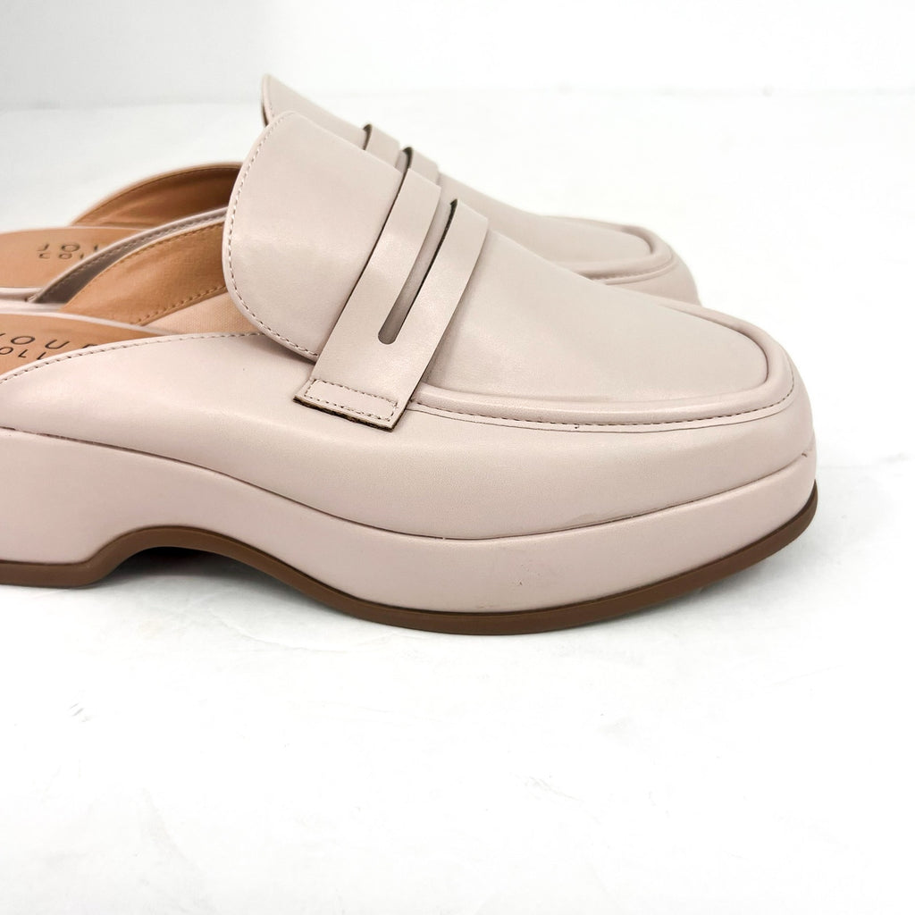 JOURNEE COLLECTION Women's Antonina Platform Loafer Mule Size 6.5 Cream Bone NIB