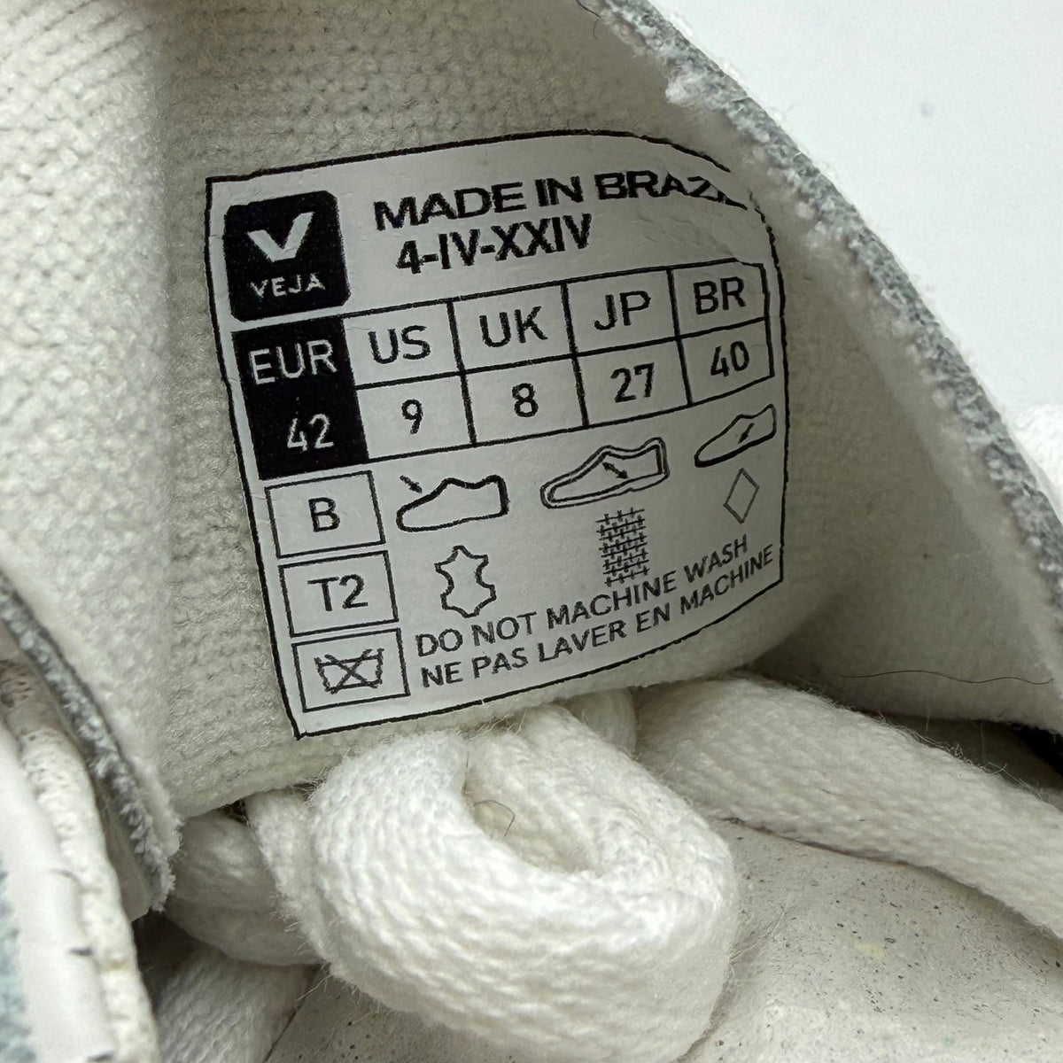 Veja Esplar Logo Casual Sneakers Womens 11 Mens 9 EU 42 White Green Leather NIB