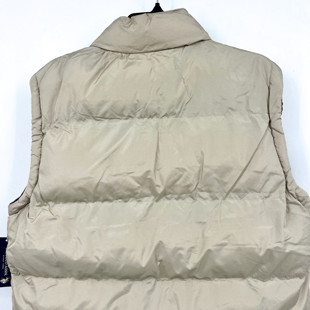 U.S. POLO ASSN. Men's Solid Signature Puffer Vest Large Thompson Khaki NWT