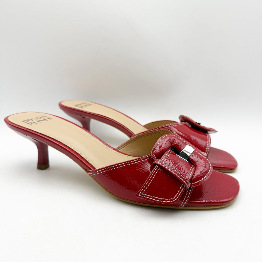 Donald Pliner Womens Cherry Heeled Sandal US 8.5 M Red Patent Leather NWOB