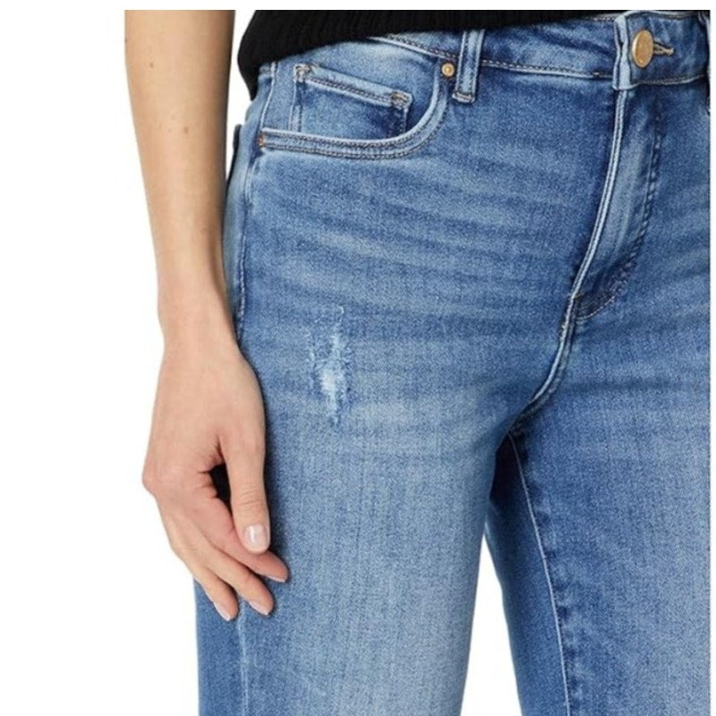 KUT FROM THE KLOTH Womens Kelsey Fab Ab Flare Jeans 6 Petite Blue Perceptual NWT