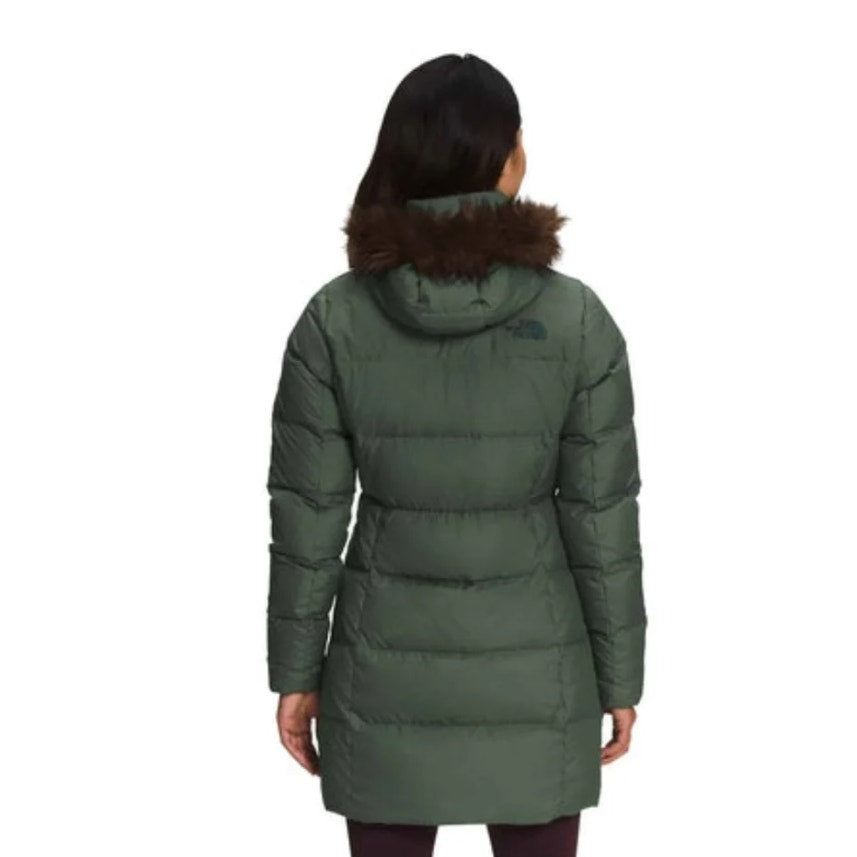 THE NORTH FACE Women’s New Dealio Down Parka Jacket XS Thyme Green Hood NWT