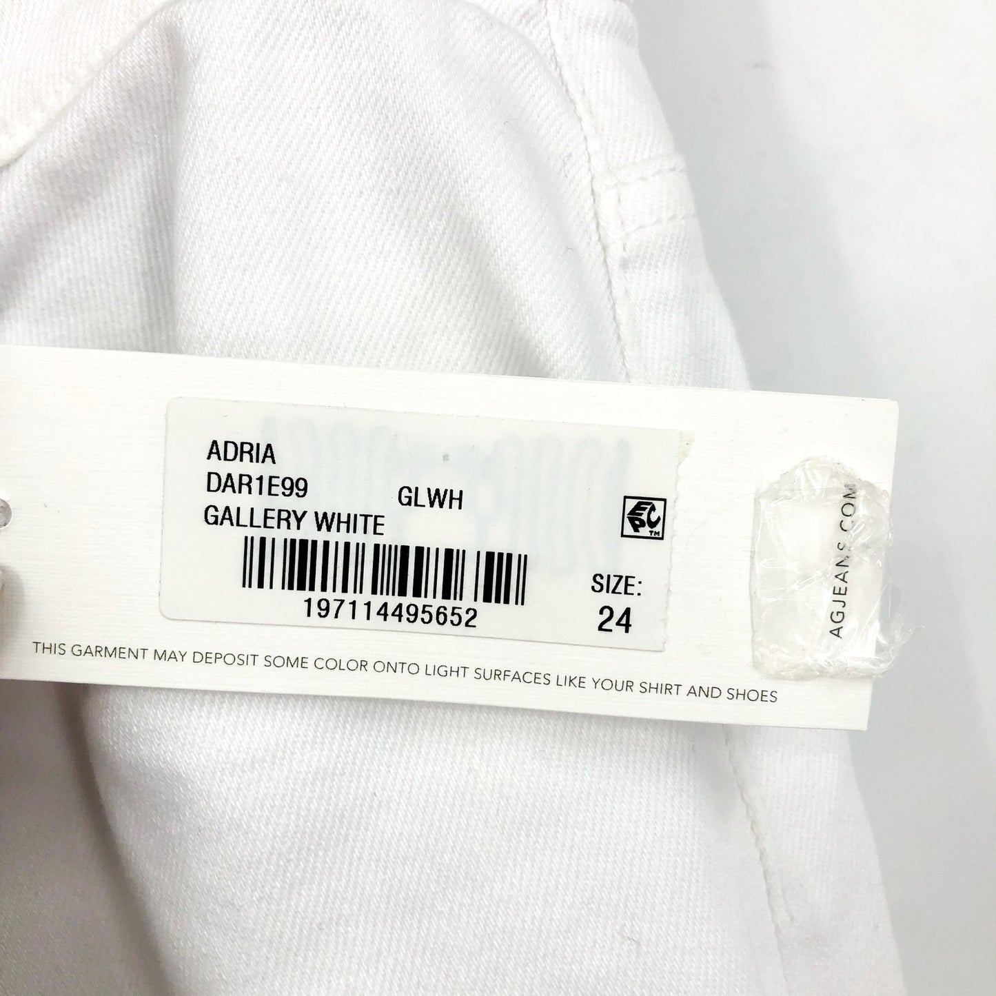 AG ADRIANO GOLDSCHMIED Womens Adria Wide Leg Jeans Size 24 White Low-Rise NWT