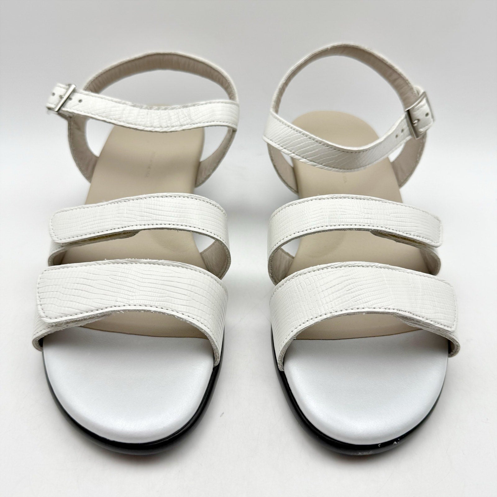 SAS Womens Savanna Adjustable Heeled Sandals Size 9.5 M White Leather NIB
