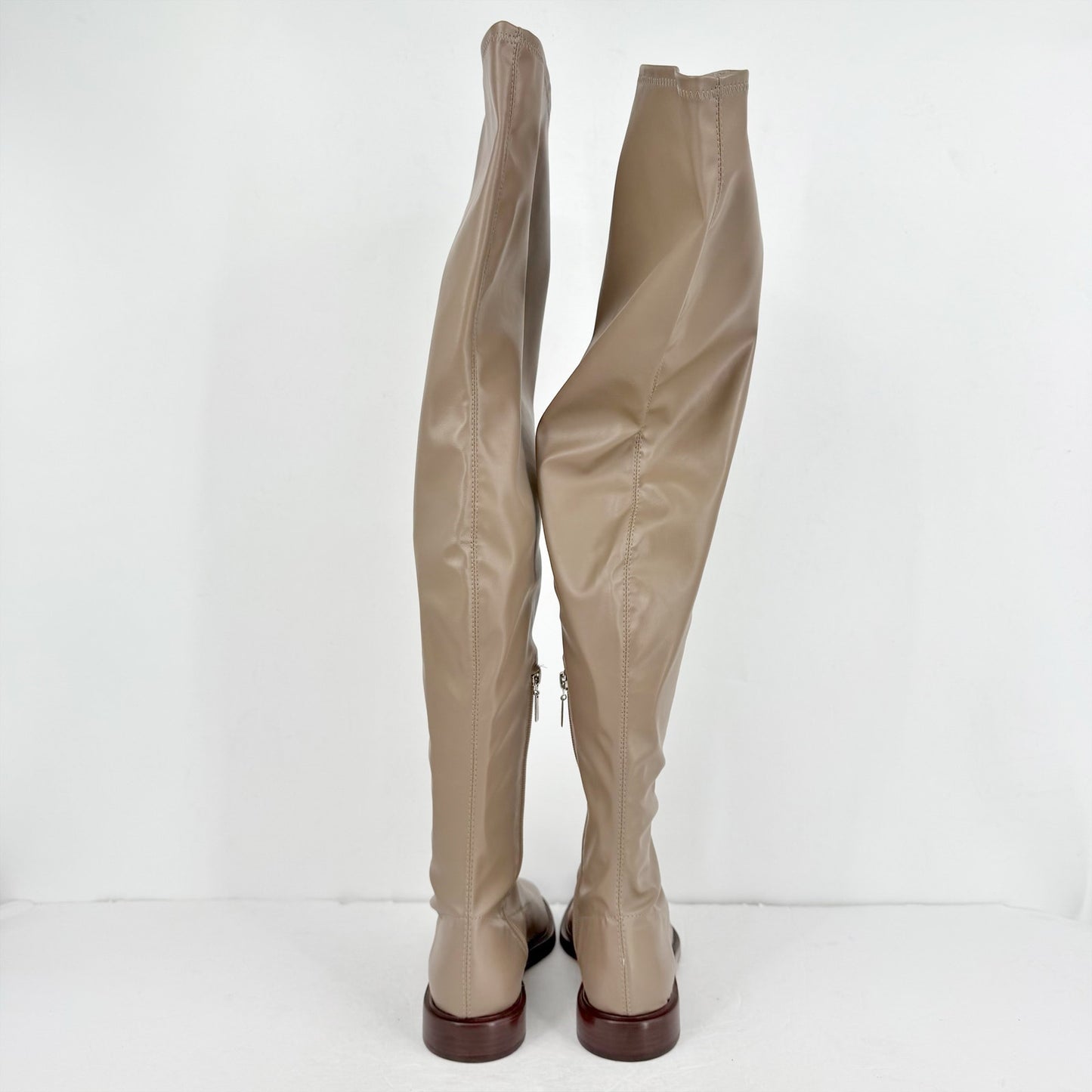 Schutz Womens Kaolin Over The Knee Flat Boots US 8 B EU 38.5 Beige NWOB