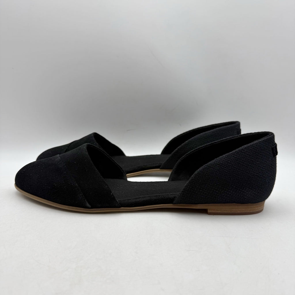 TOMS Womens Jutti D'Orsay Flats Size 9 EU 40 Black Suede NWOB
