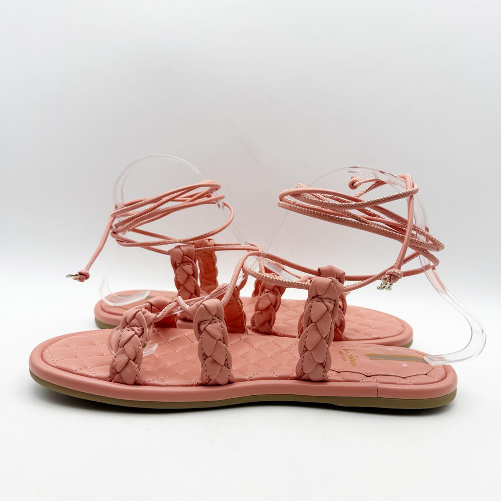 Sam Edelman Womens Zariah Sandals Size 8.5 M EU 38.5 Pink Strappy Lace Up NIB