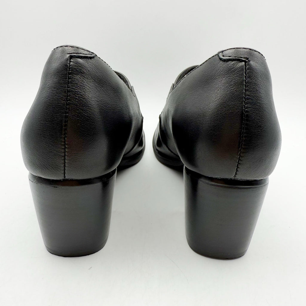 Aetrex Womens Sara Mary Jane Pumps EU 36 US 6-6.5 Black Leather Heels NIB