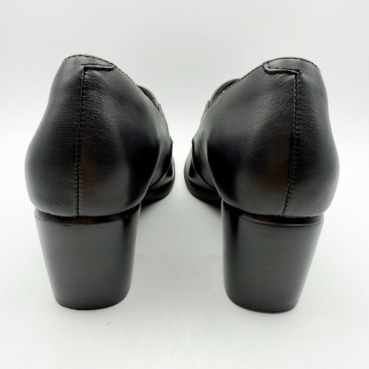 Aetrex Womens Sara Mary Jane Pumps EU 36 US 6-6.5 Black Leather Heels NIB