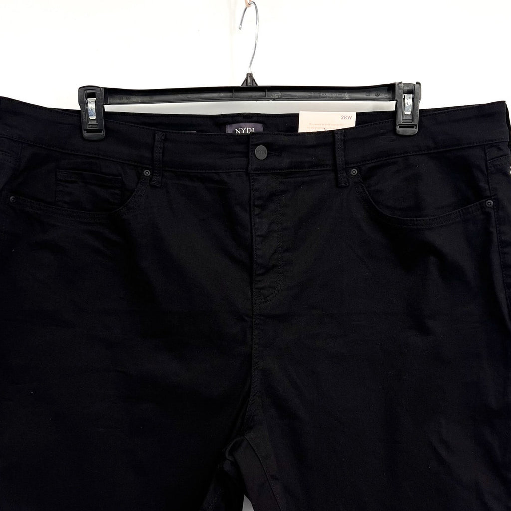 NYDJ Women's Ella Denim Shorts 28W Side Slits Black Stretch NWT