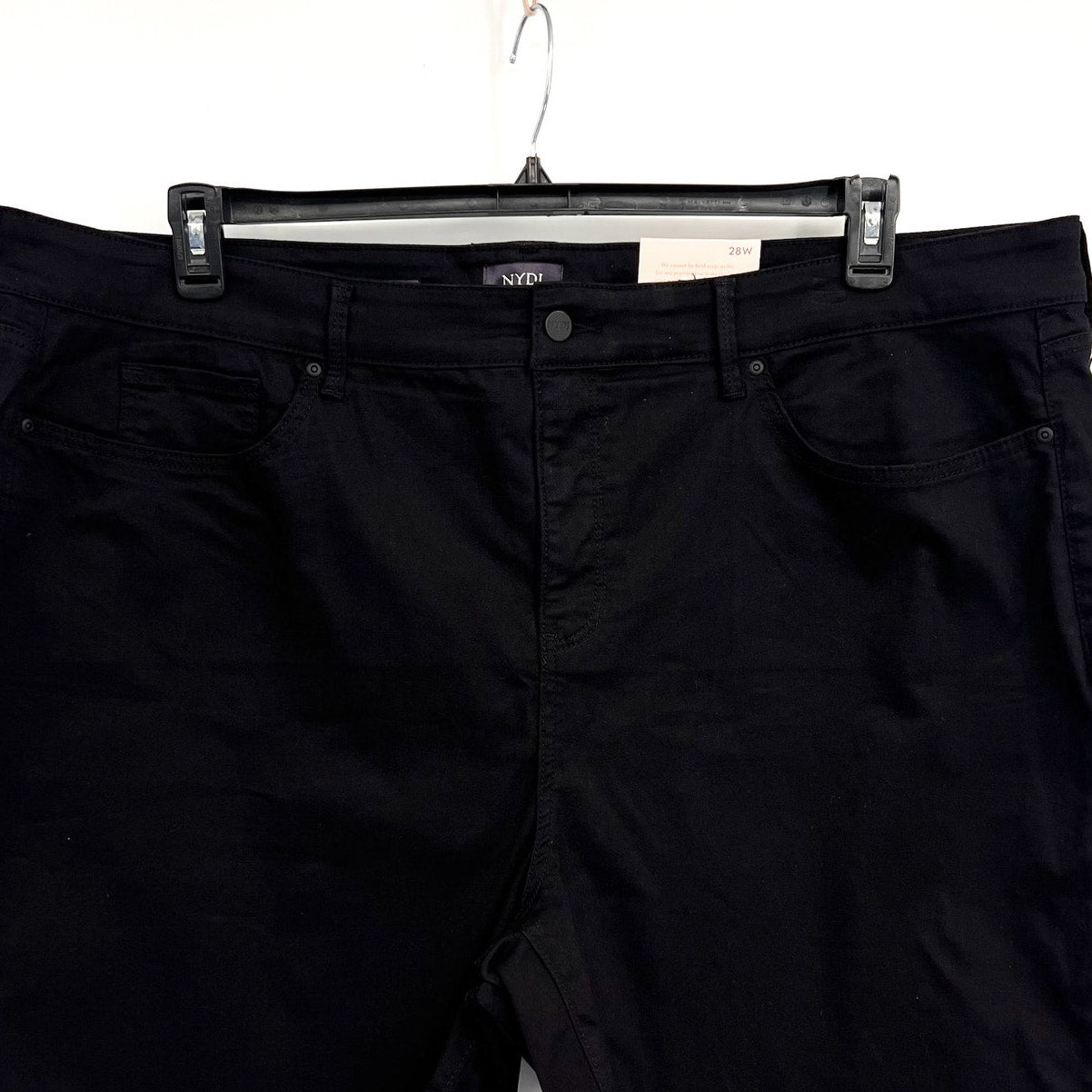 NYDJ Women's Ella Denim Shorts 28W Side Slits Black Stretch NWT