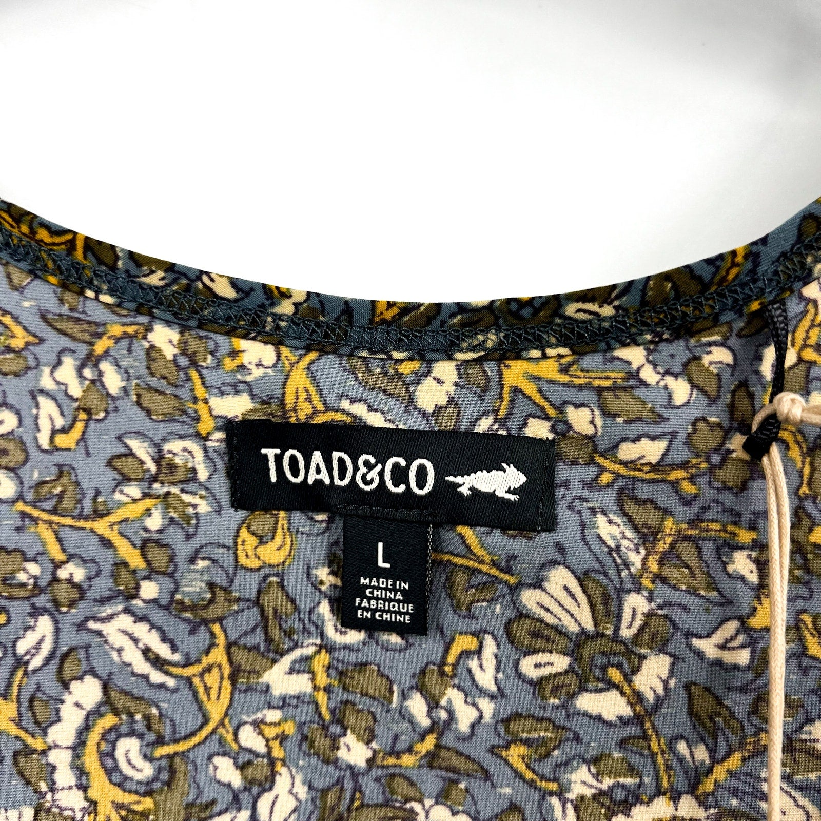 TOAD & CO Womens Sunkissed Livvy Tank Dress Large Green Black Floral NWT