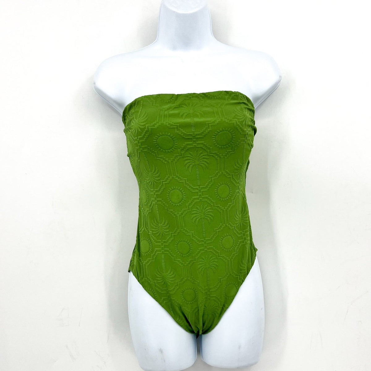 SEAFOLLY Oasis Bandeau One Piece Swimsuit Size 10 DD Sage Green Underwire NWT