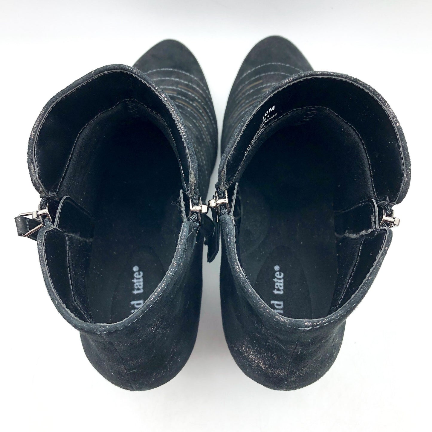 David Tote Womens Bellview Ankle Booties US 10 M Black Antique Suede NIB