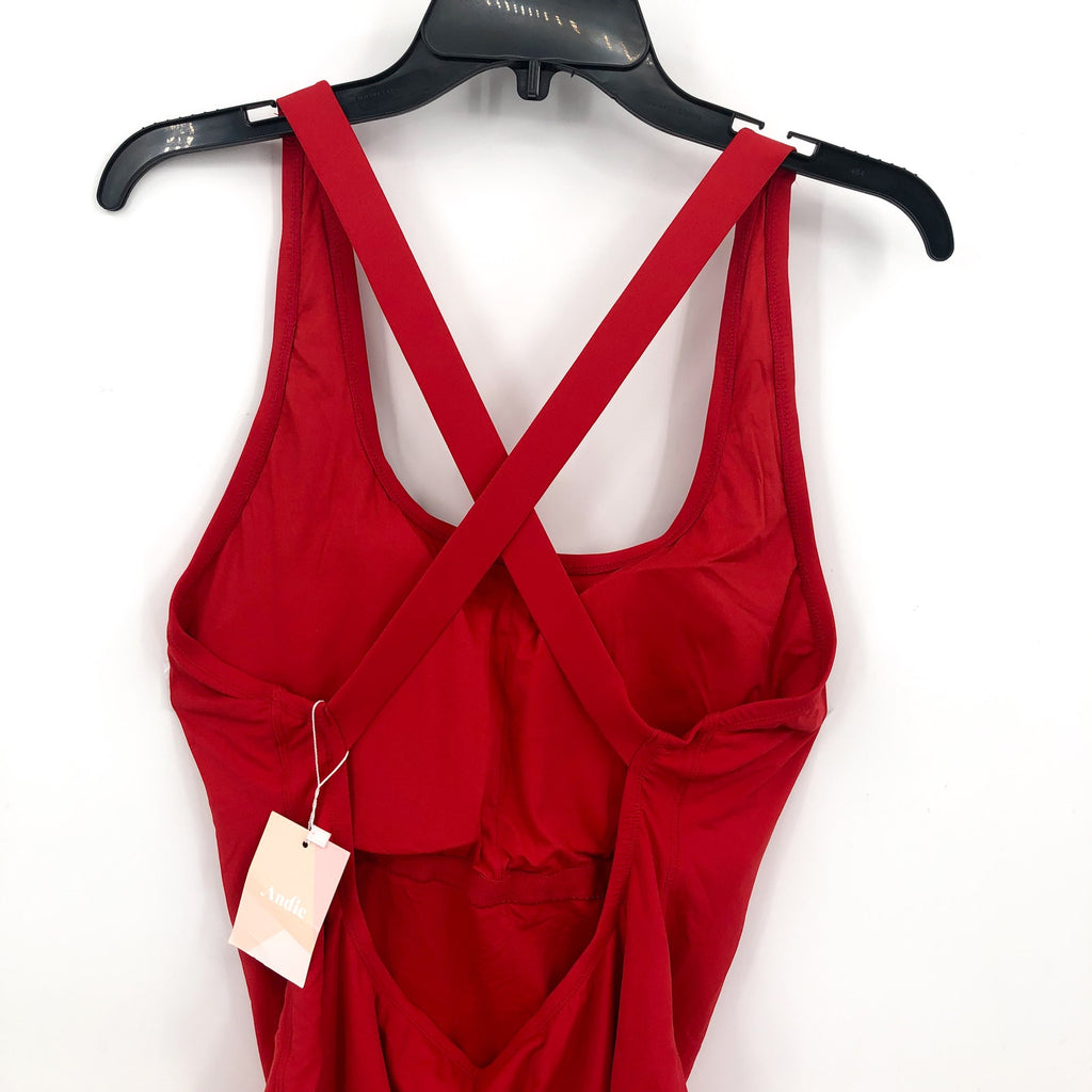 ANDIE Women Tulum One Piece Swimsuit 3XL 20 Cherry Red Flat Cross Strap NWT