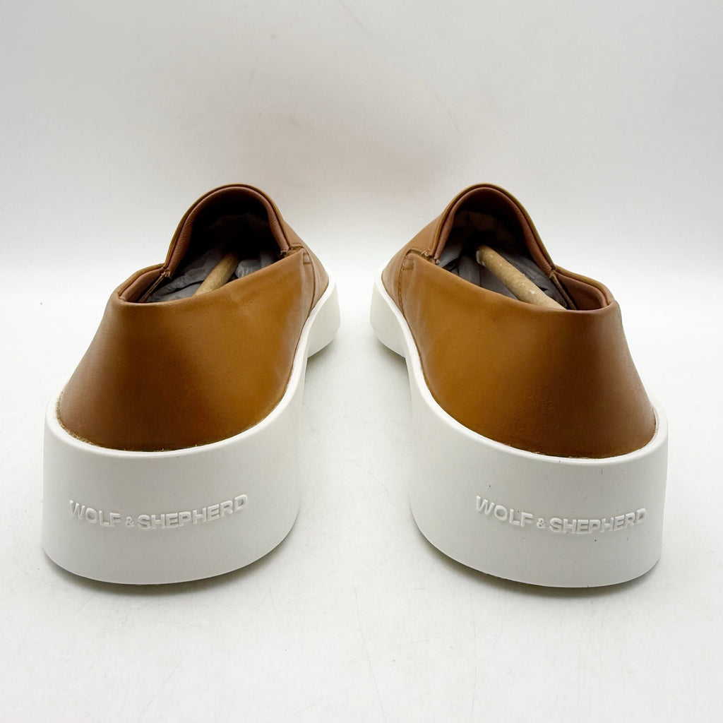 Wolf & Shepherd Womens Cruise Slip On Shoes Size 7 EU 38 Honey Brown White NIB