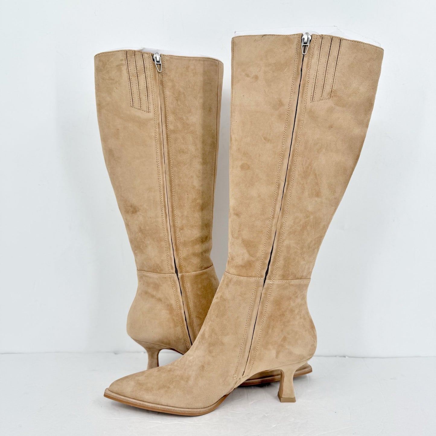 Dolce Vita Womens Auggie Knee High Heeled Boots US 8 M Tan Camel Leather NIB