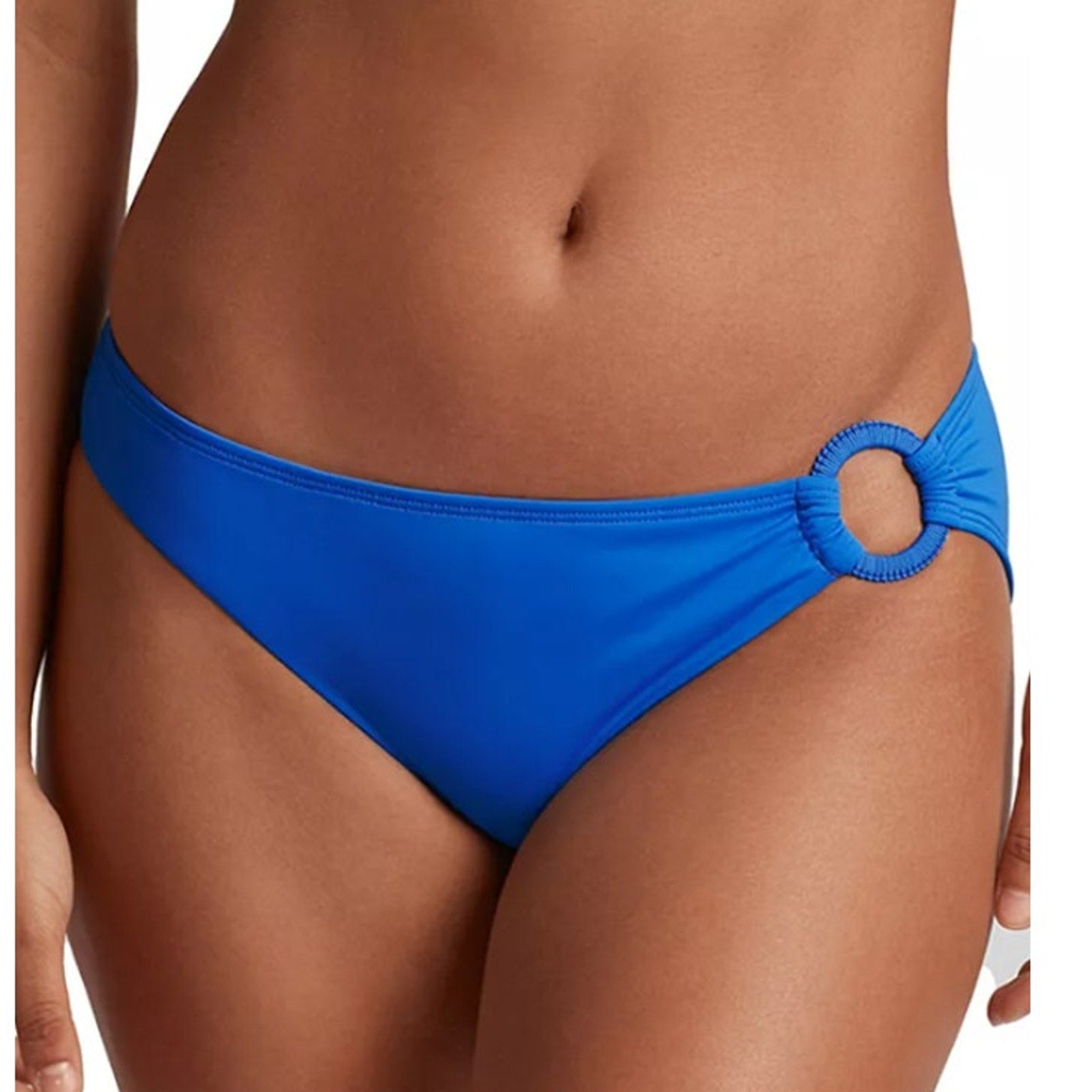 LAUREN RALPH LAUREN Macrame-Ring Hipster Bikini Bottoms Size 12 Blue NWT
