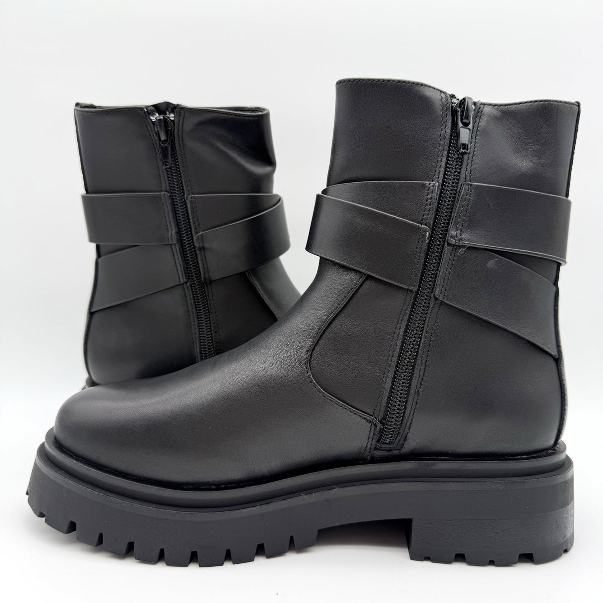 Steve Madden Womens Lonny Ankle Booties US 7.5 EU 38 Black Leather NIB