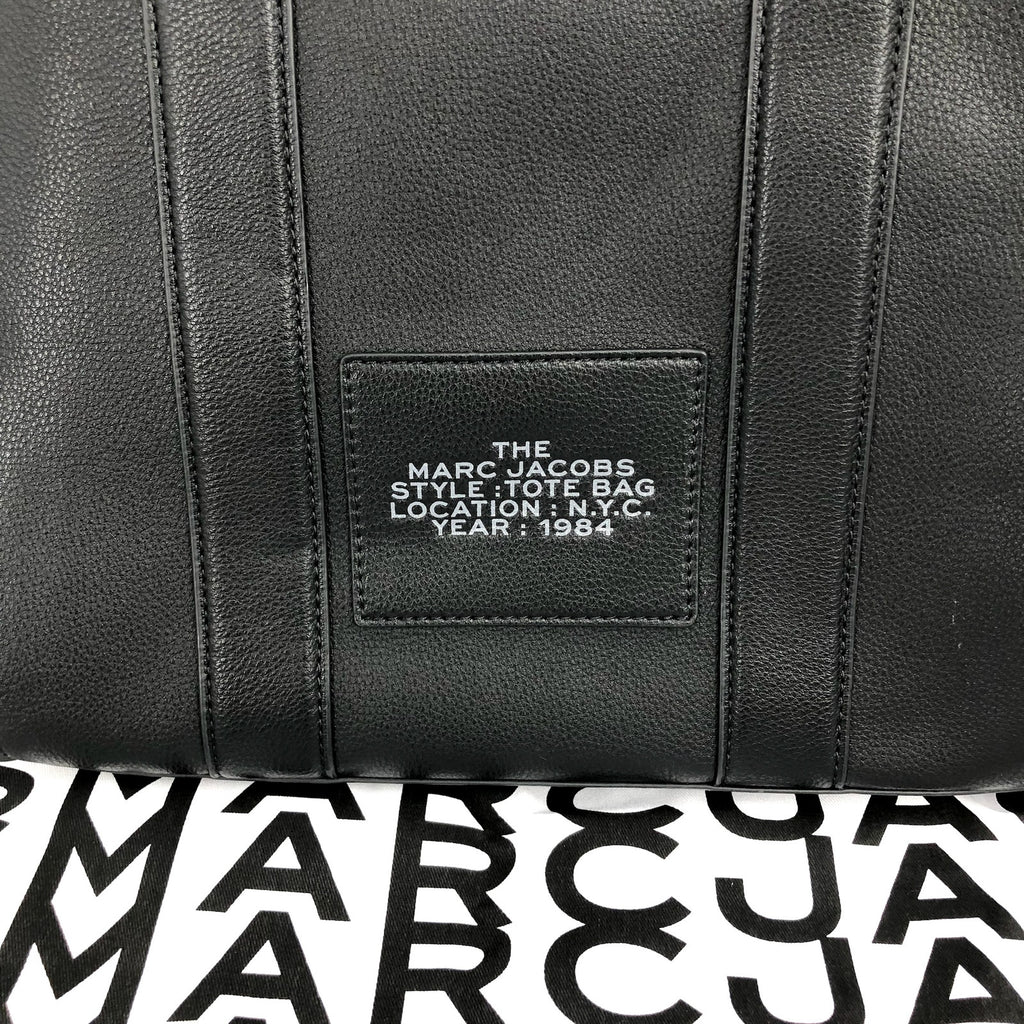 MARC JACOBS The Leather Medium "The Tote Bag" Black Zipper Top H004L01PF21 NWT