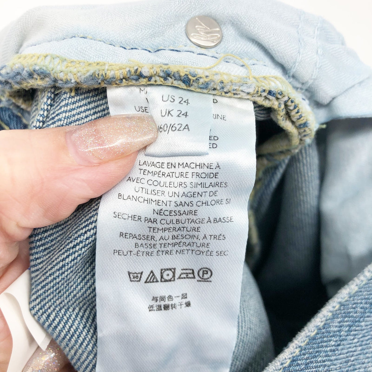 WE THE FREE BY FP Maggie Straight-Leg Jeans Size 24 Blue Raw Hem Mid-Rise NWOT