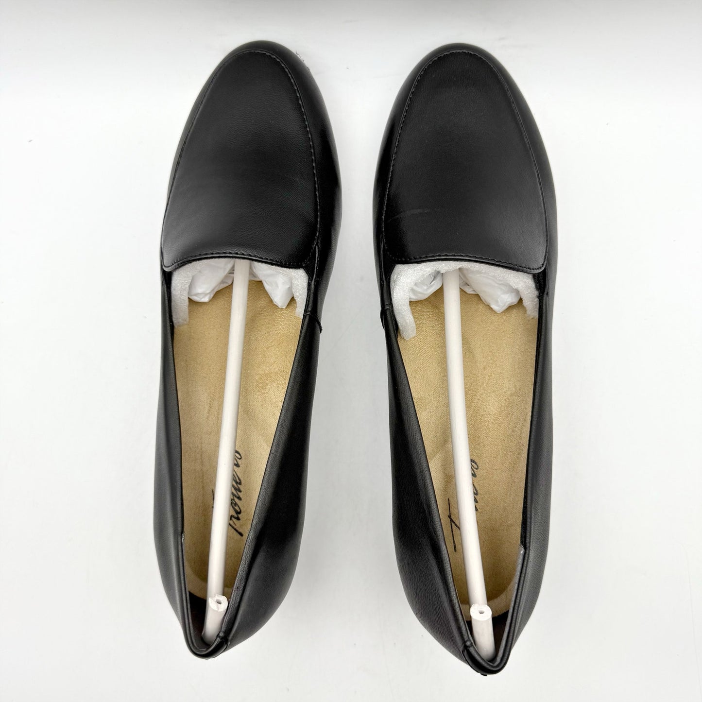 Trotters Womens Monarch Loafers US 9.5 M Black Leather Heel Comfort NIB