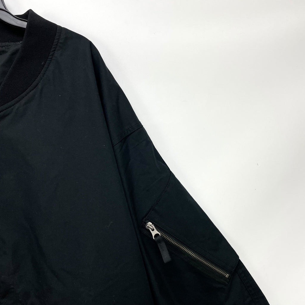 Everlane Womens Cotton Bomber Jacket XL Black Oversized Boxy NWT