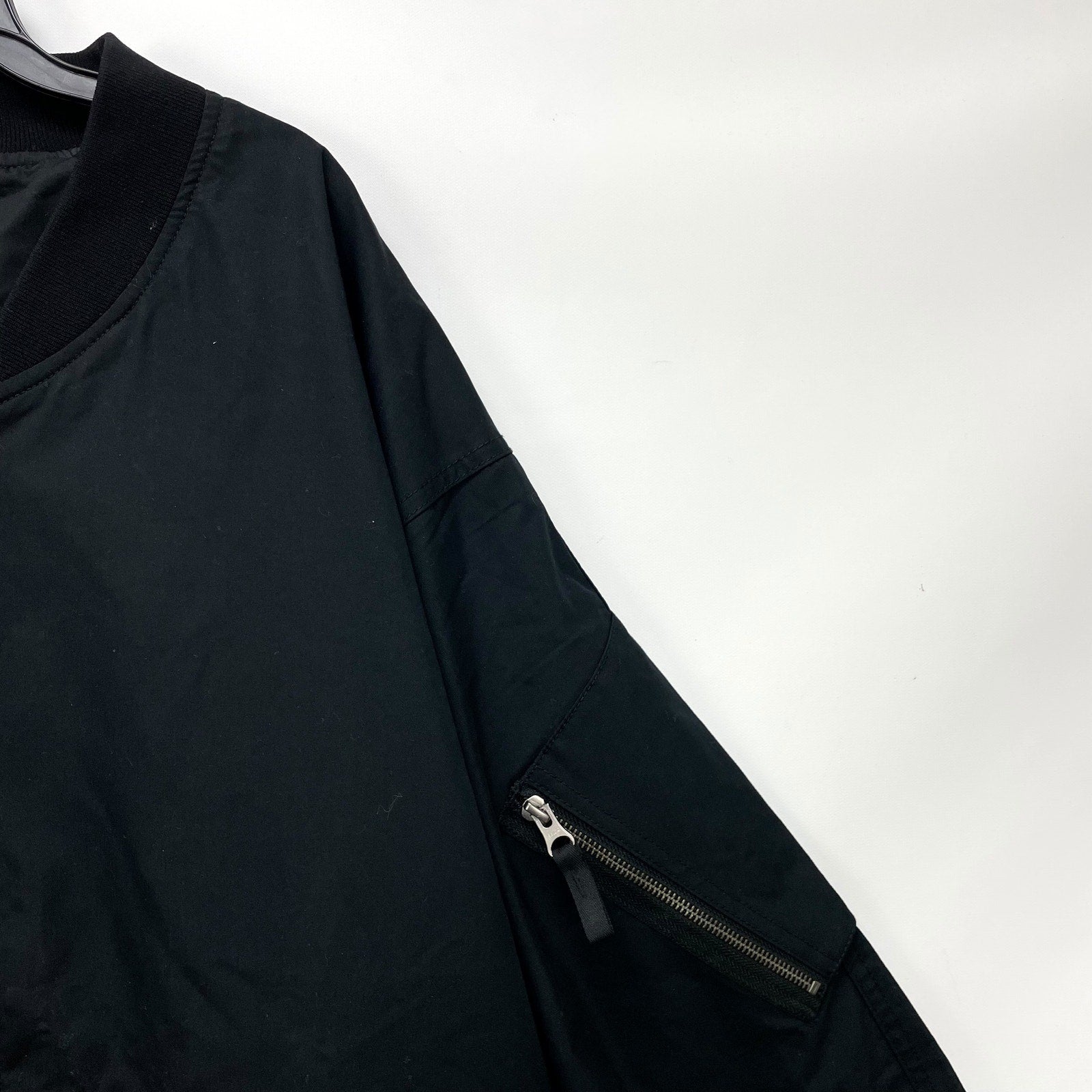 Everlane Womens Cotton Bomber Jacket XL Black Oversized Boxy NWT