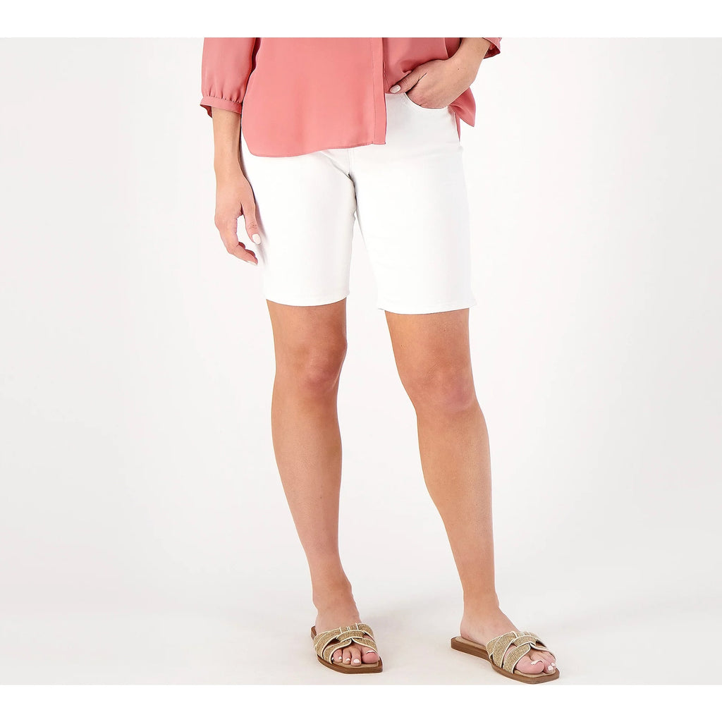 NYDJ Womens Ella Denim Shorts Size 10 PETITE Optic White 8" Inseam NWOT