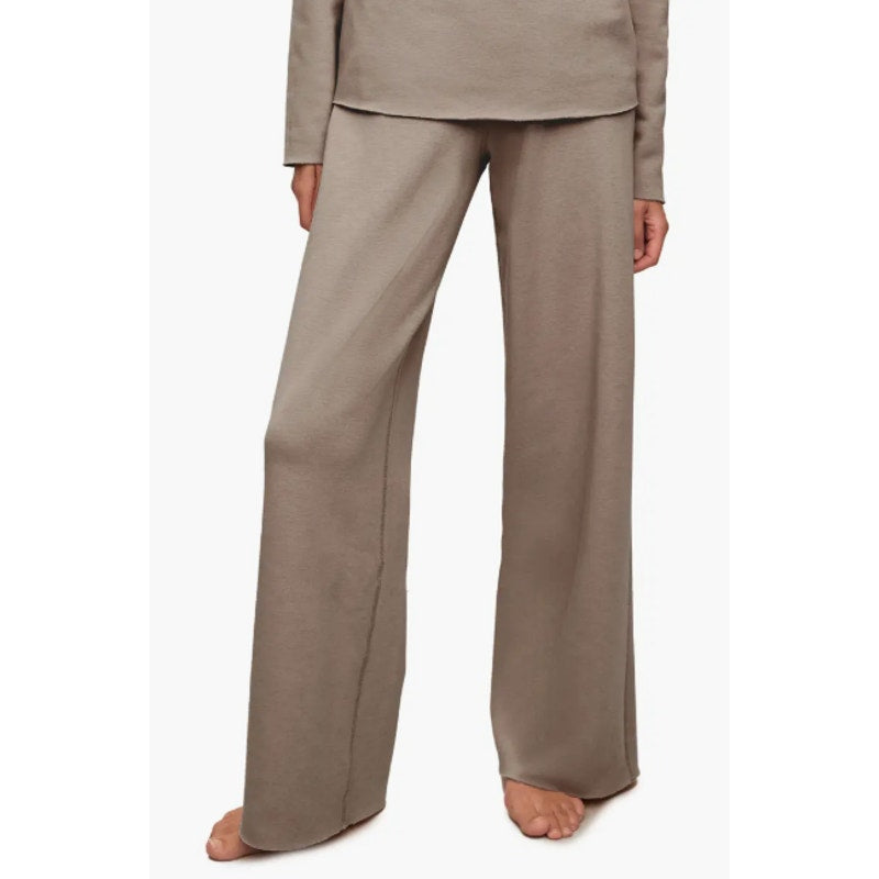 EBERJEY Women's Reversible Plush High Waist Pants Small Tan Toffee Pull-On NWOT