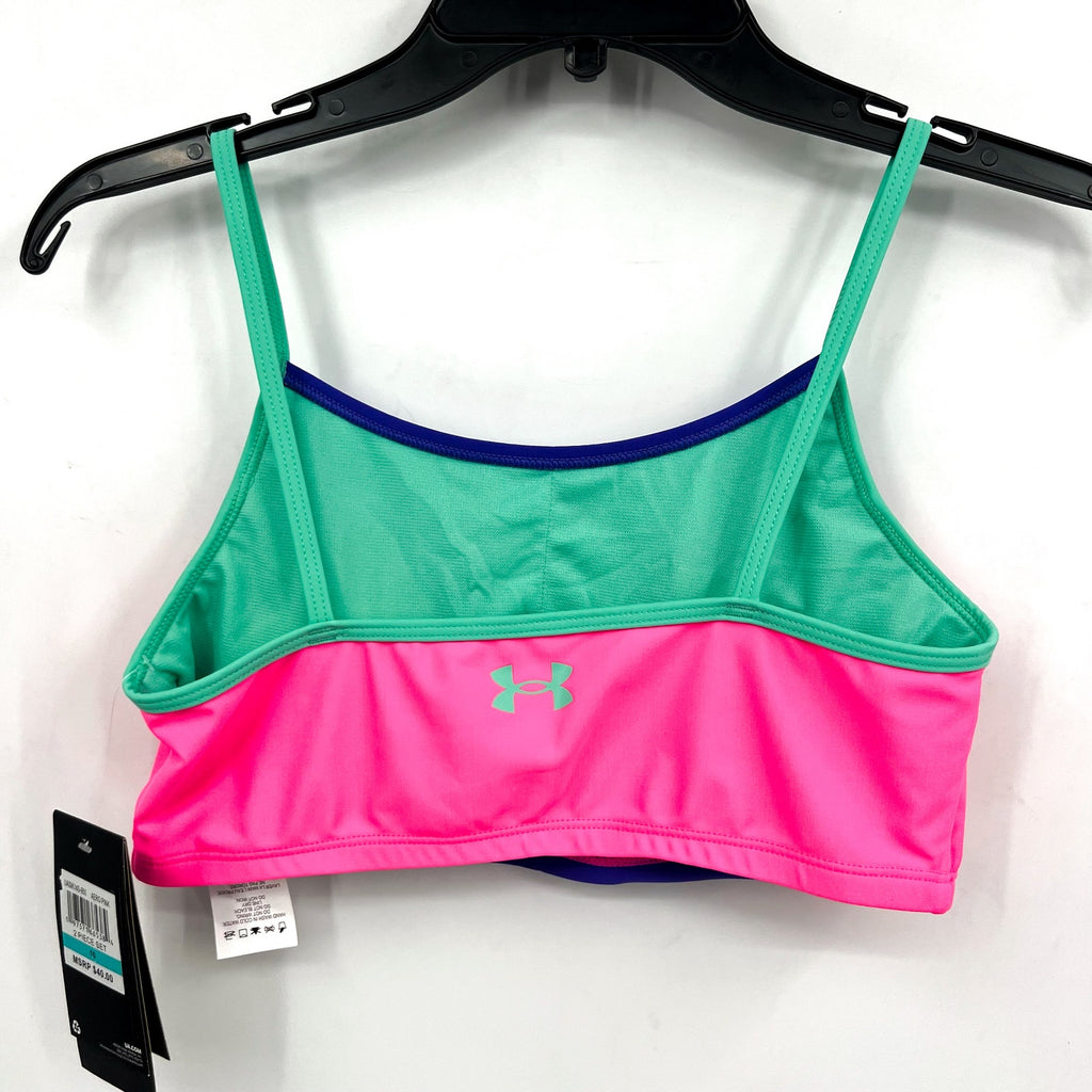 UNDER ARMOUR Girls Tankini & Hipster Bikini Swimsuit Size 12 Pink Blue NWT