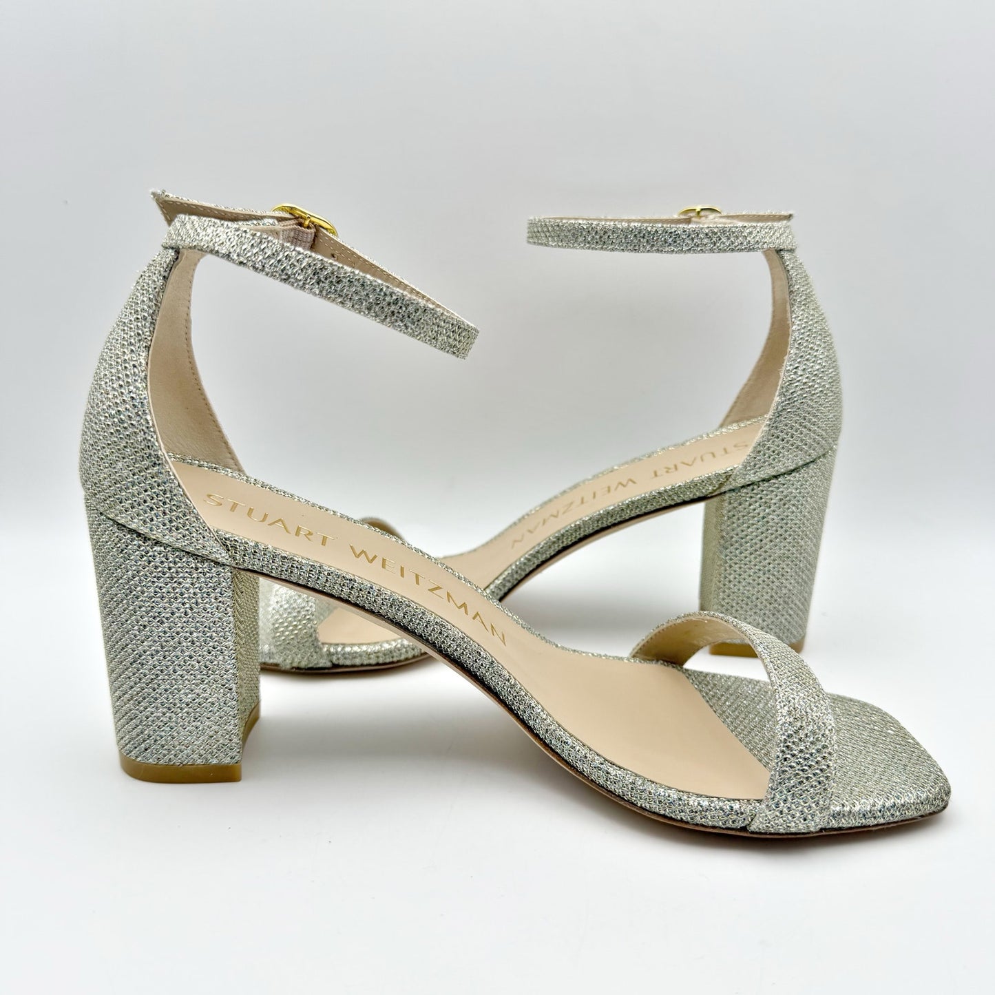 Stuart Weitzman Womens Nudistcurve 75 Block Sandal US 7.5B EU 38 Multi-color