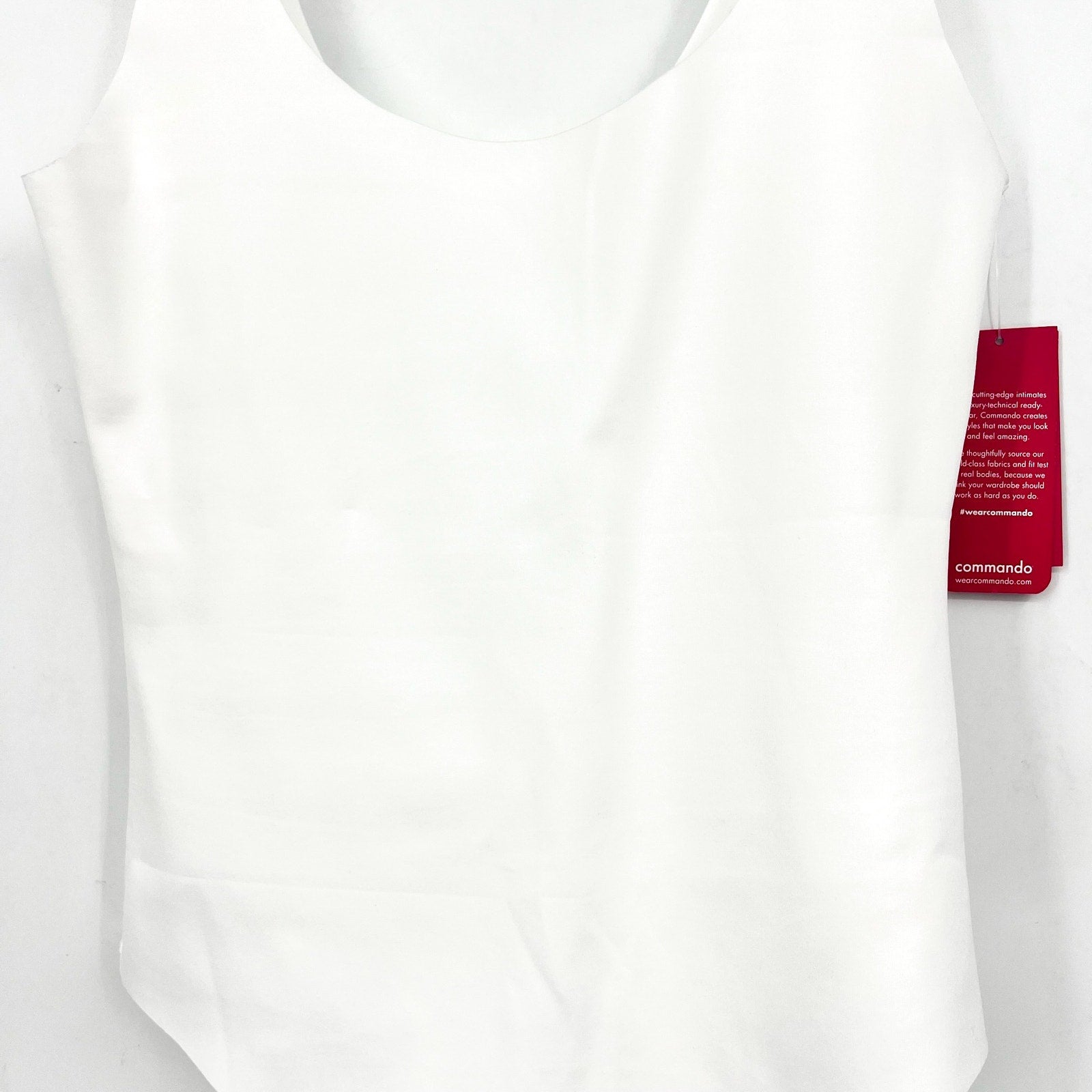 Commando Women's Neoprene Tank Bodysuit Medium White Stretch Sleeveless NWT