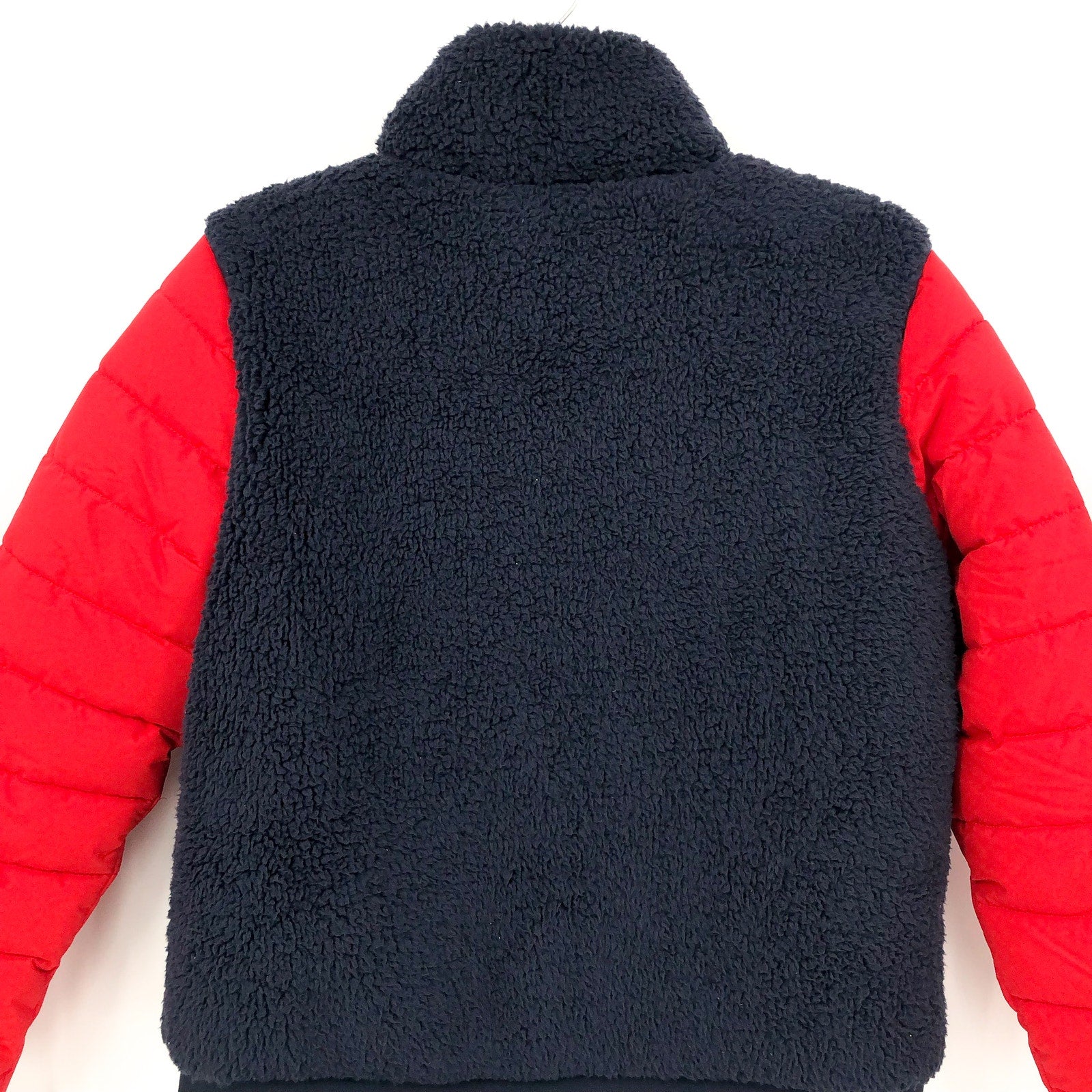 Tommy Hilfiger Sport Womens Sherpa Winter Coat Small Navy Blue Red Full Zip NWT