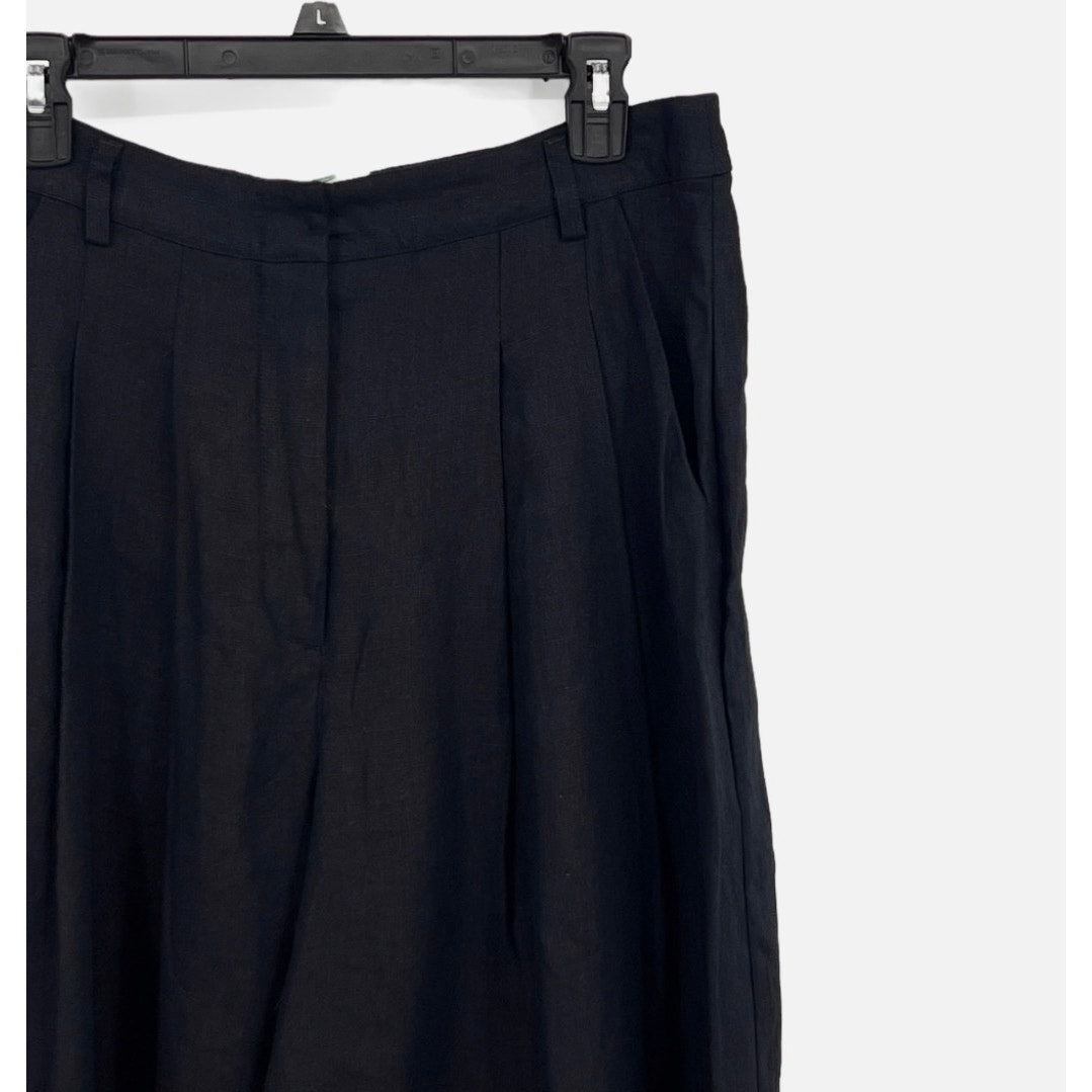 FARM RIO Women's Wide Leg Linen Pants Small Black Low Waist NWT