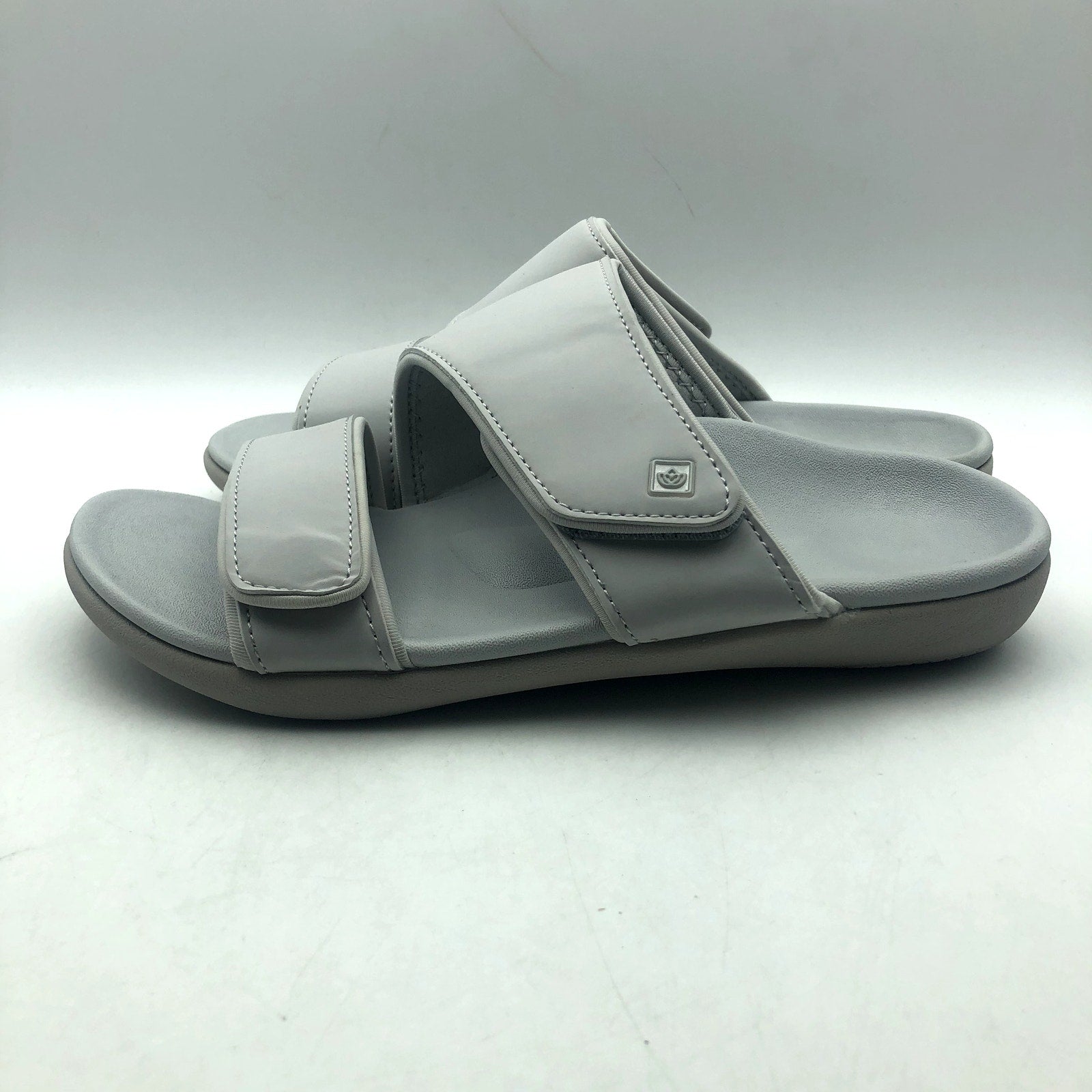 Spenco Womens KHOLO NUEVO Comfort Slide Sandals Size 7.5 WIDE Glacier Grey NWT
