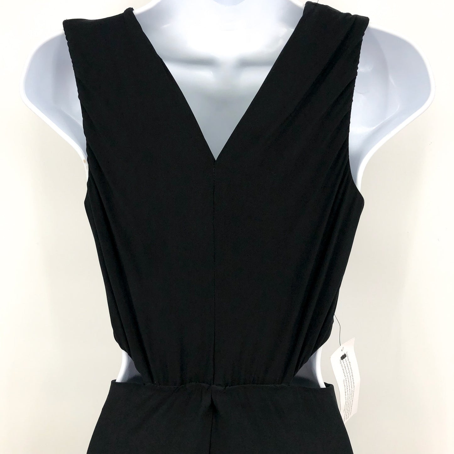 TOPSHOP Women's Jersey Draped Midi Dress Small 4-6 Black Sleeveless Cut Out NWT