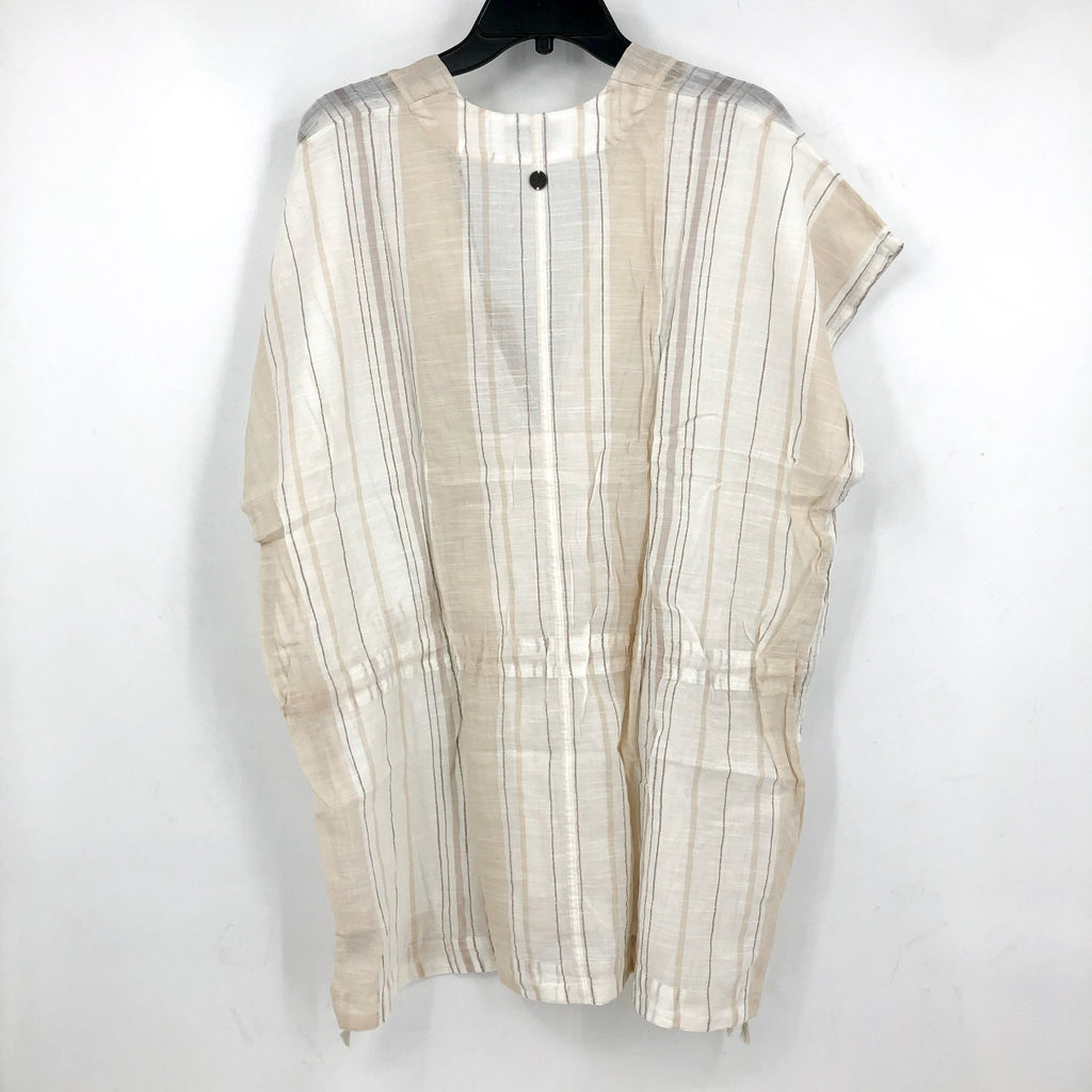 PRANA Women's Marina Bay Tunic Large White Swim Cover Up Short Sleeve NWT