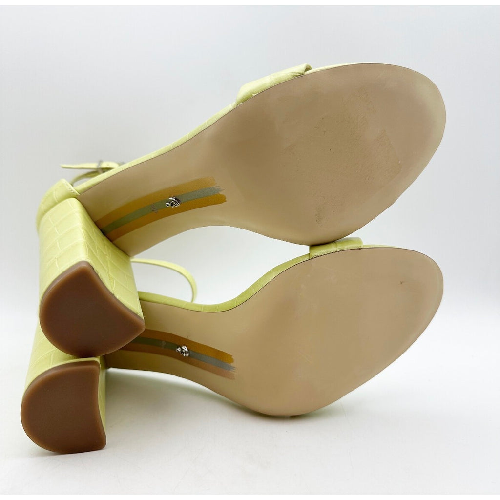 SAM EDELMAN Womens Yaro Dress Sandals Size 9.5M Kiwi Green Leather Heel NWOB