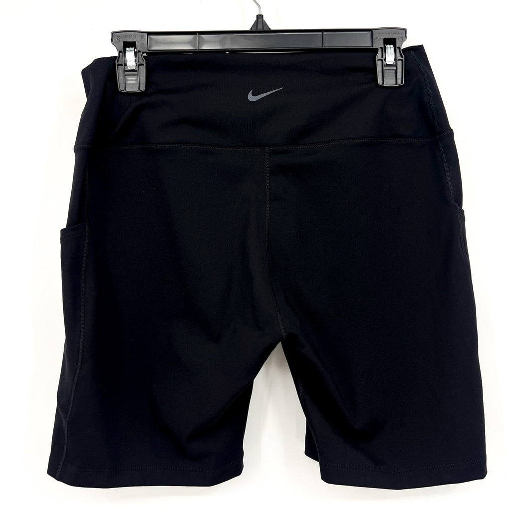 NIKE Women's Dri Fit One Biker Shorts XL Black High-Waist 8" Inseam Pockets NWT