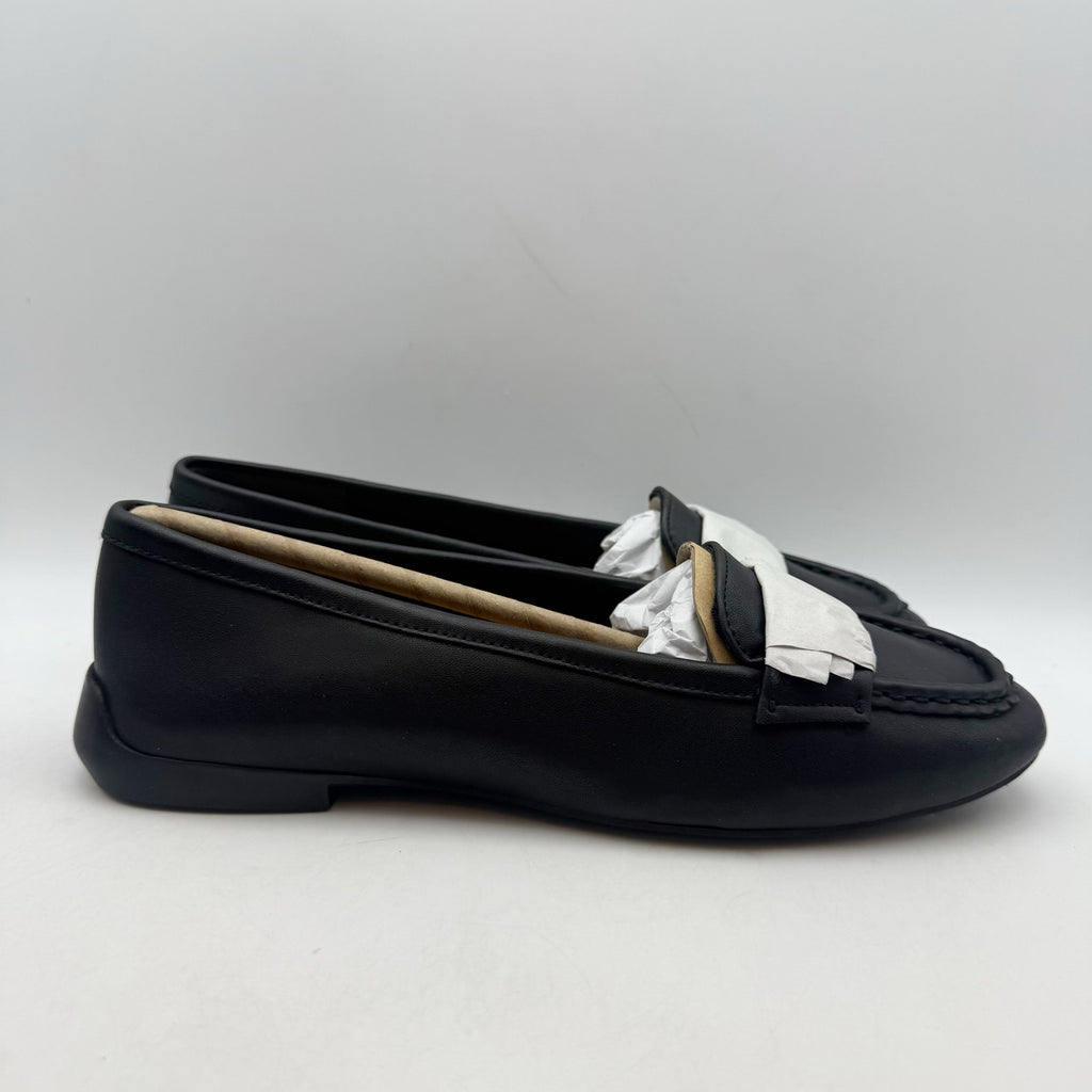 Franco Sarto Womens Faris Slip On Flats US 9.5 Black Vegan Leather Loafers NIB