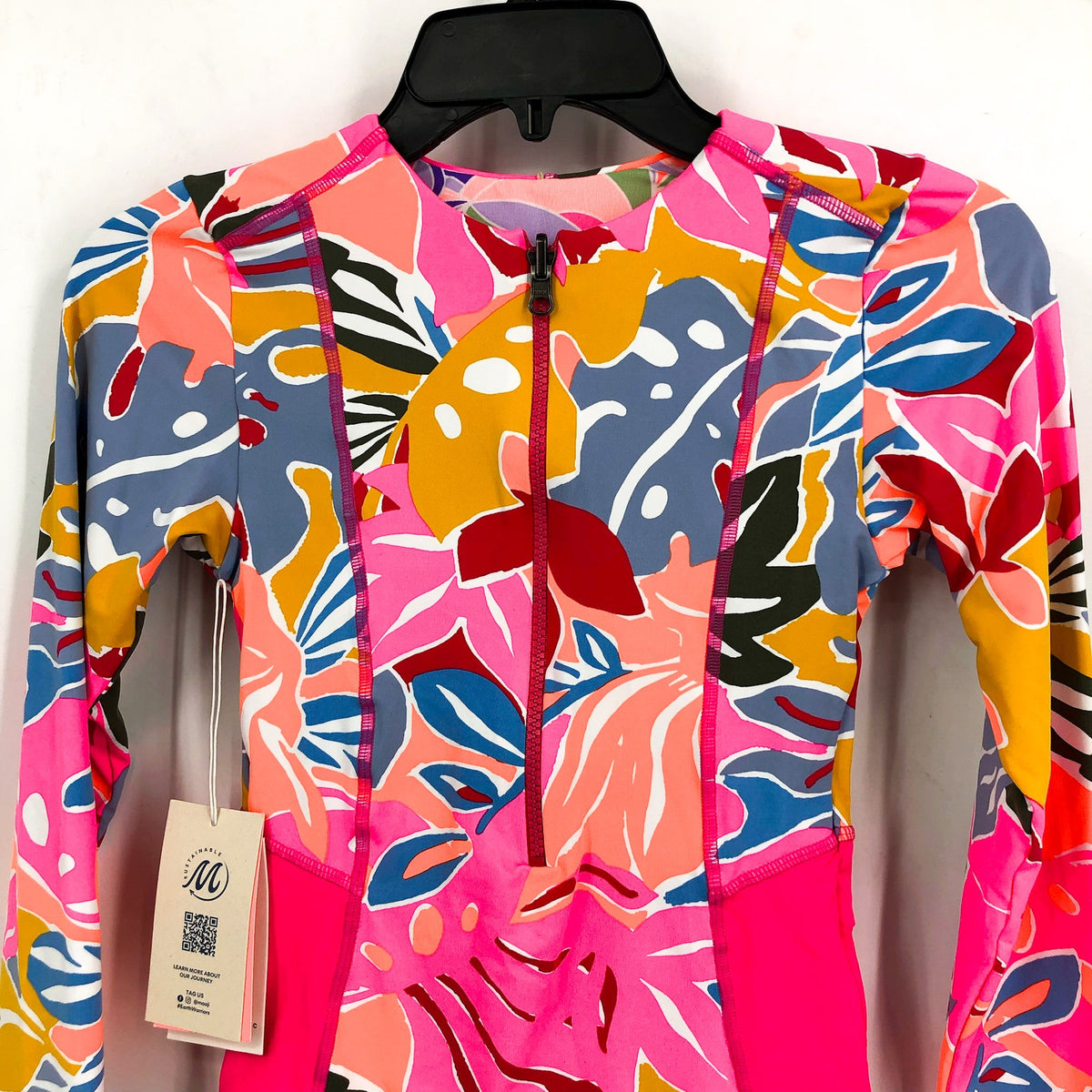 MAAJI Girls Miku Reversible Long Sleeve One Piece Size 14 Pink Jungle Rain NWT