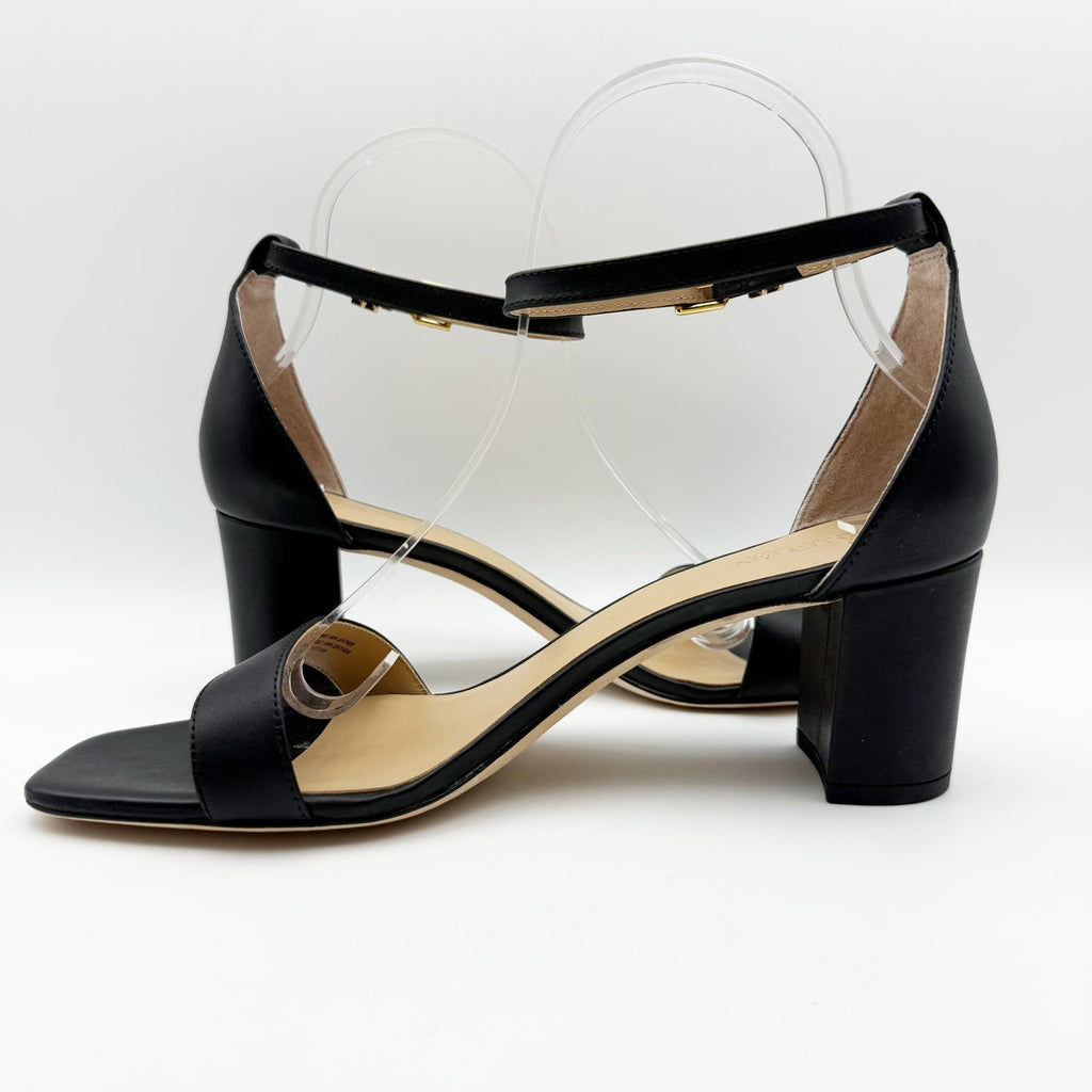 Lauren Ralph Lauren Womens Logan Heeled Sandals US 9.5 Black Leather NIB