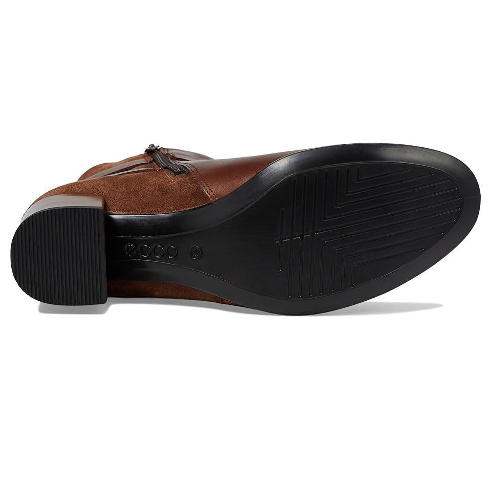 Ecco Womens Dress Classic Ankle Boots EU 40 US 9 Walnut Brown Leather 35 mm NWOB