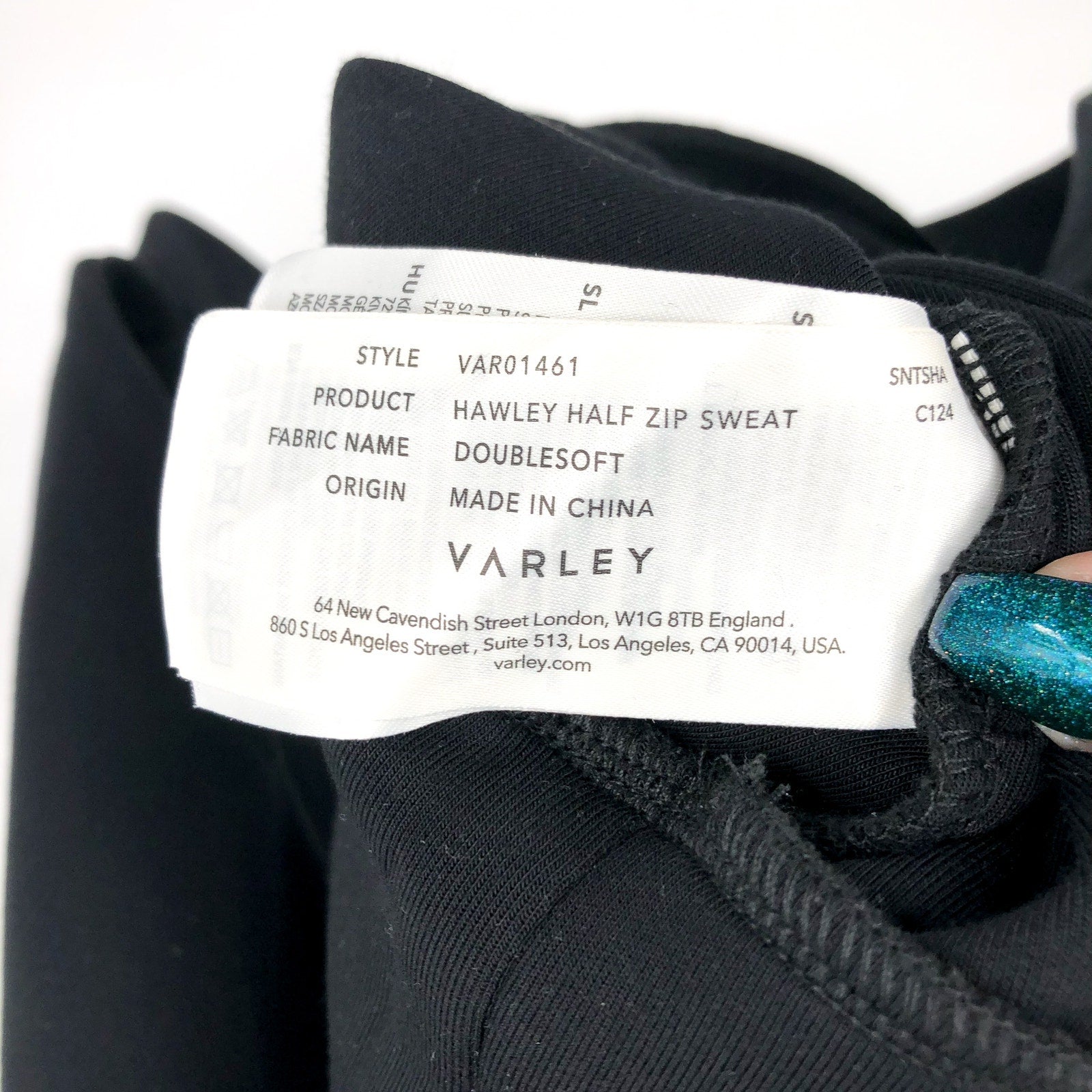 VARLEY Women's Hawley Half Zip Sweatshirt Small Black DoubleSoft NWT