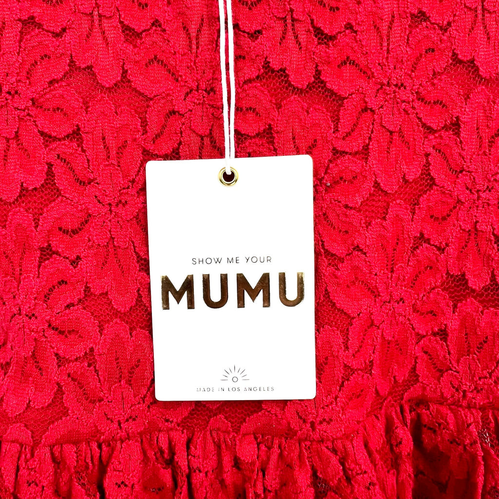 SHOW ME YOUR MUMU Ricci Lace Skort Dress Medium Radiant Red Sleeveless NWT