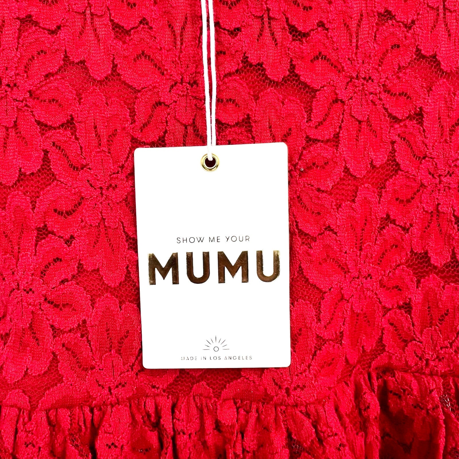 SHOW ME YOUR MUMU Ricci Lace Skort Dress Medium Radiant Red Sleeveless NWT