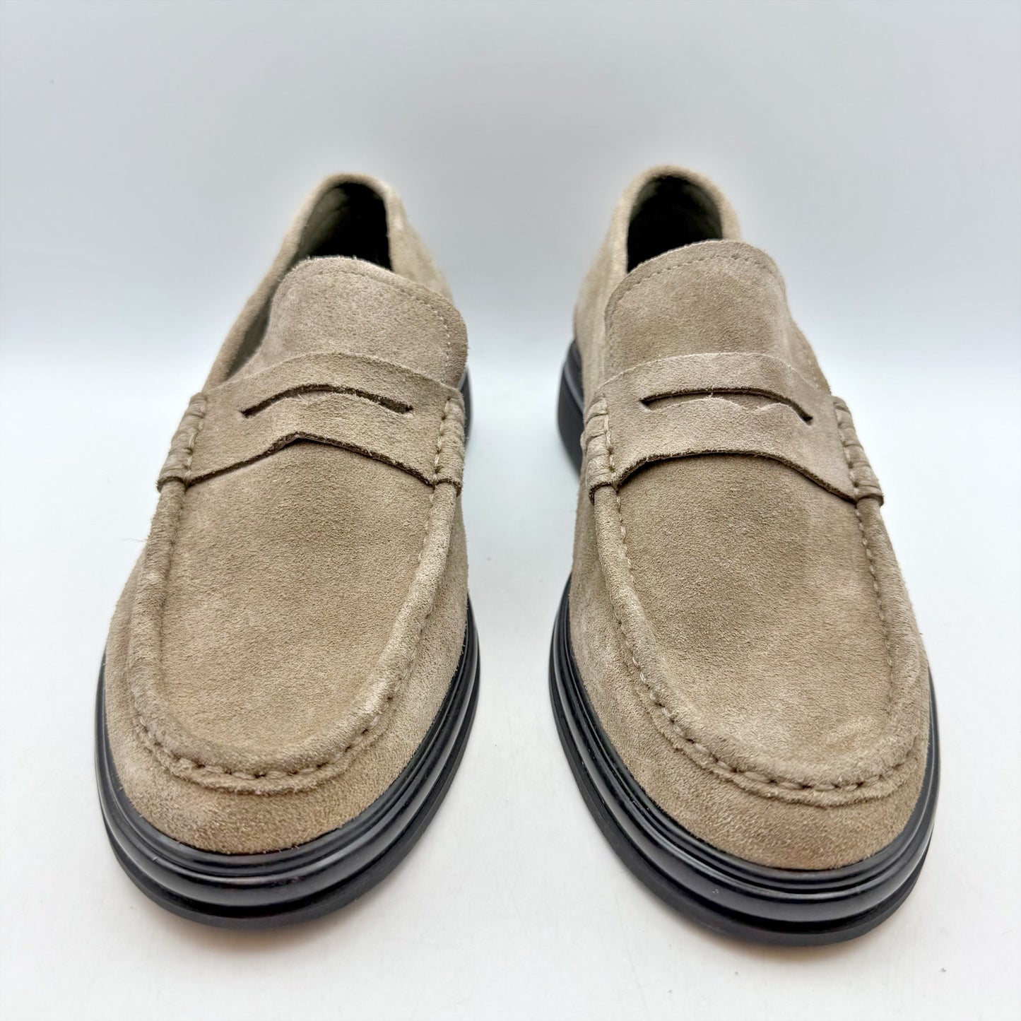 Aldo Mens Tucker Penny Loafers US 8 EU 41 Taupe Beige Suede Slip On NWOB
